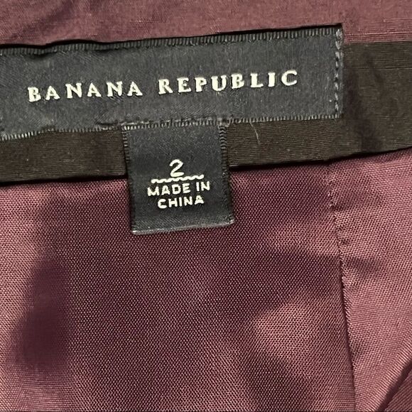 Banana Republic 100% silk pleated panels skirt a-line black burgundy size 2 - Picture 7 of 10